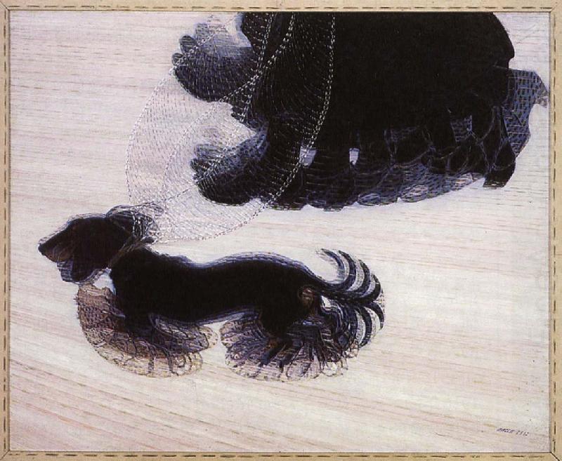 giacomo balla With a chain holding the dog s dynamic china oil painting image